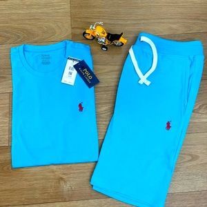 Men Sky Blue Ralph Lauren Short Set NWT
